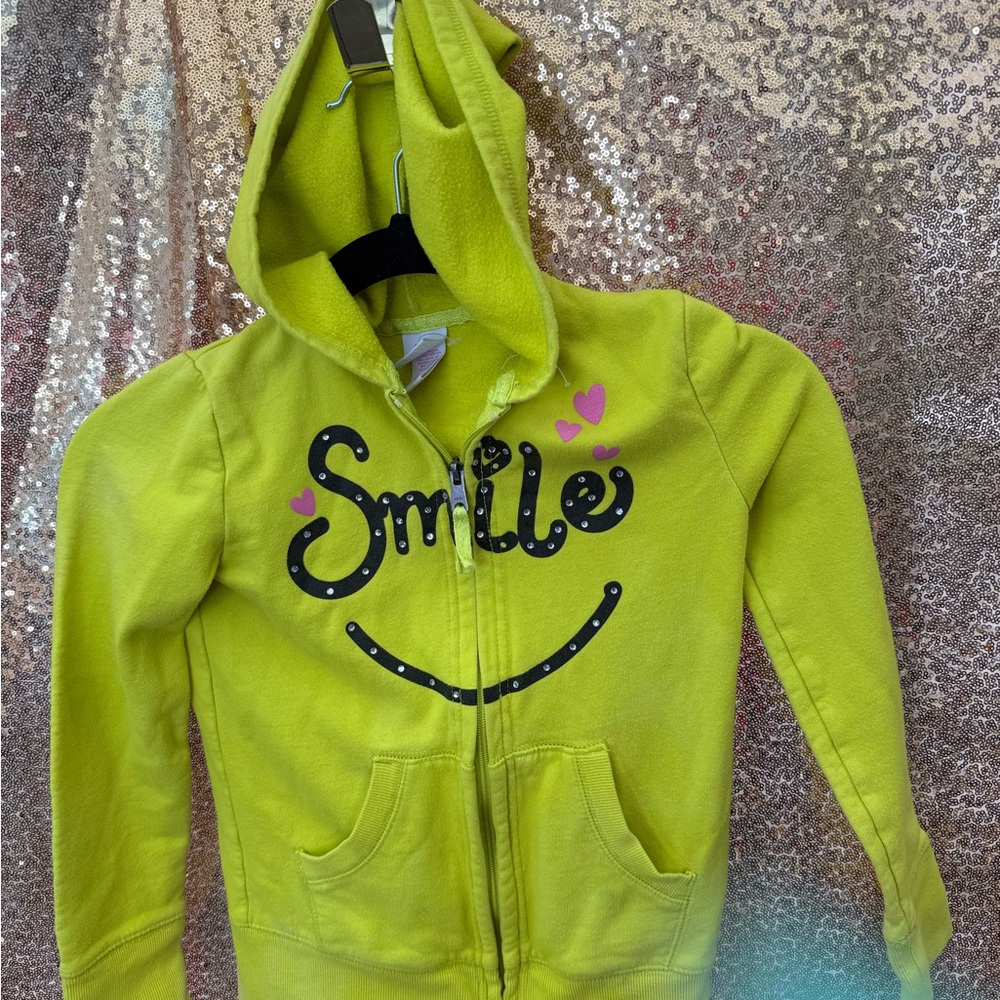 Circo Green Smiley Face Hoodie Sweatshirt